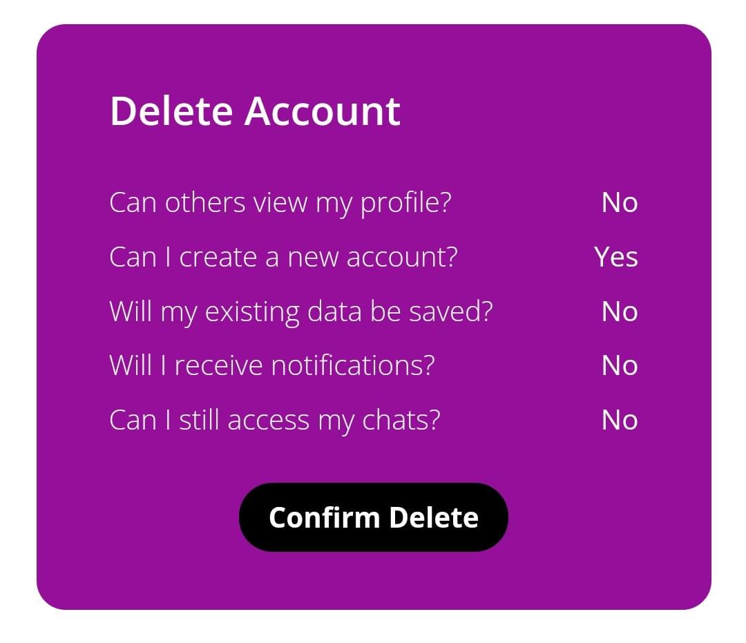 Delete profile from Idyll.